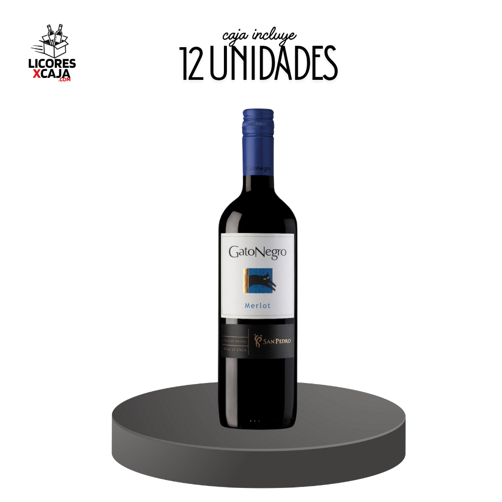 GATO NETRO MERLOT 750ML - 12 UND